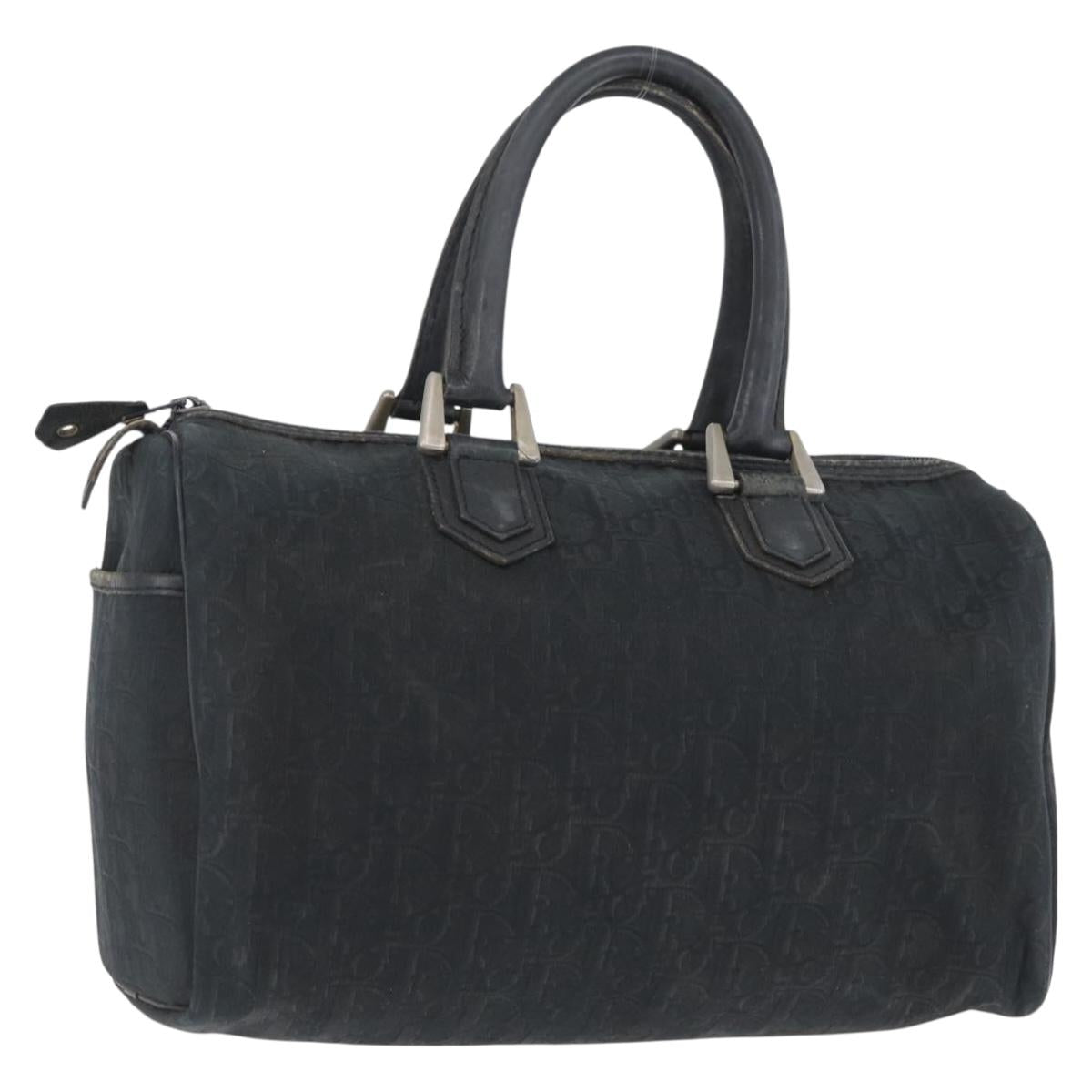 Christian Dior Trotter Canvas Hand Bag Black Auth YKZ265