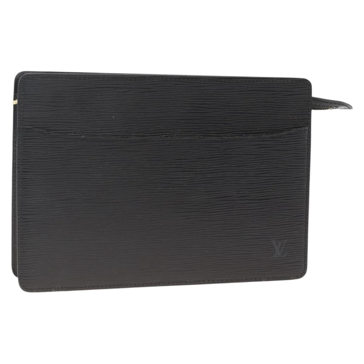 LOUIS VUITTON Epi Pochette Homme Clutch Bag Black M52522 LV Auth YKZ275