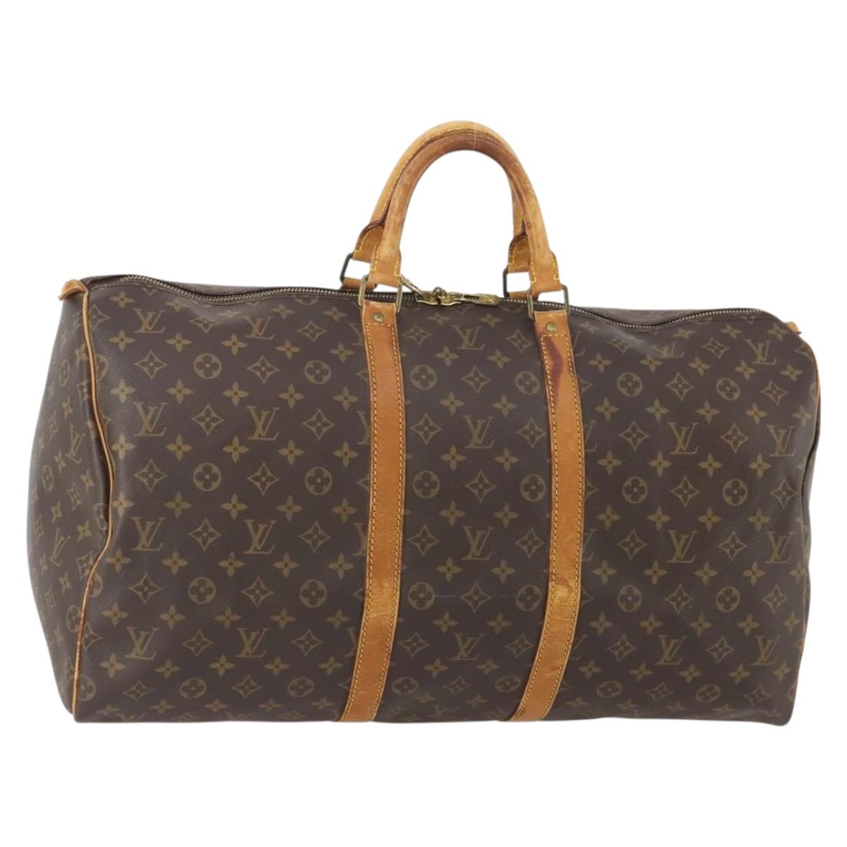 LOUIS VUITTON Monogram Keepall 55 Boston Bag M41424 LV Auth YKZ276