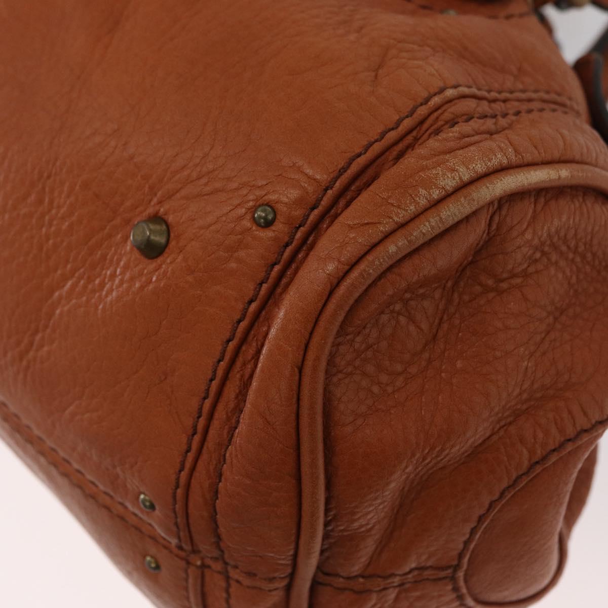 Chloe Paddington Hand Bag Leather Brown Gold Silver Auth YKZ294M