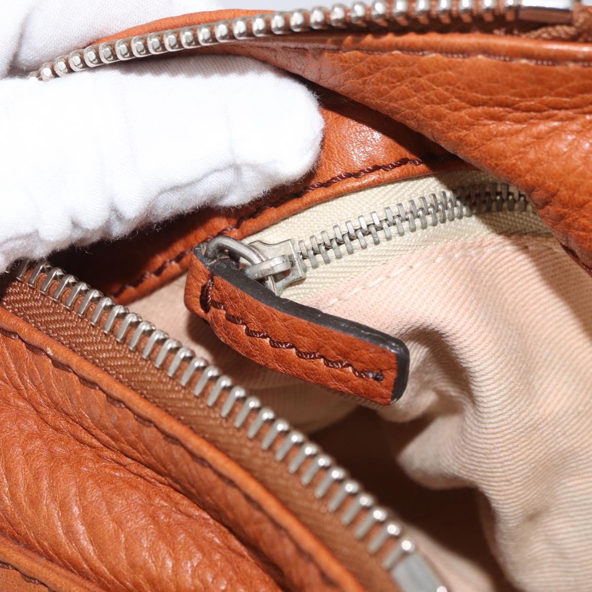 Chloe Paddington Hand Bag Leather Brown Gold Silver Auth YKZ294M