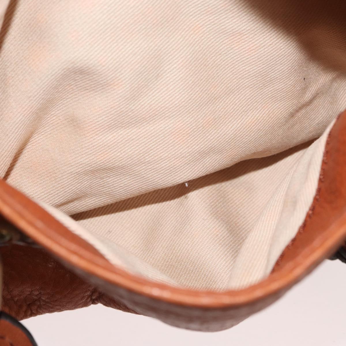 Chloe Paddington Hand Bag Leather Brown Gold Silver Auth YKZ294M