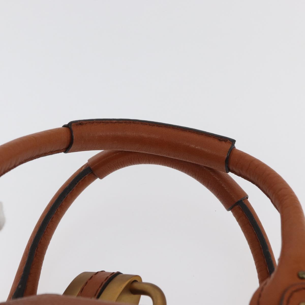 Chloe Paddington Hand Bag Leather Brown Gold Silver Auth YKZ294M