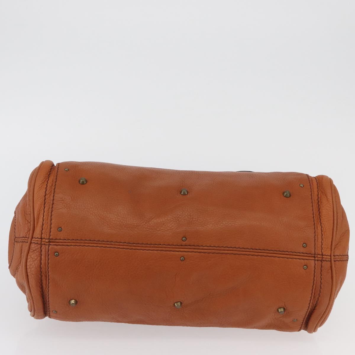 Chloe Paddington Hand Bag Leather Brown Gold Silver Auth YKZ294M