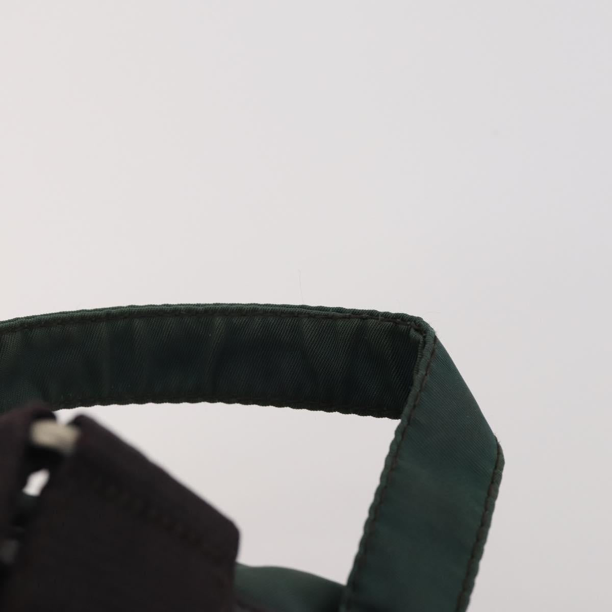 PRADA Backpack Nylon Green Silver Auth YKZ295