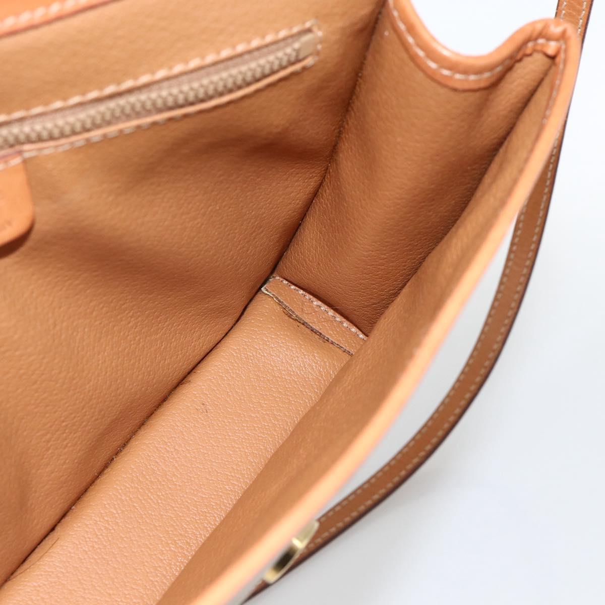 CELINE Macadam Canvas Shoulder Bag PVC Beige Gold Auth YKZ313A