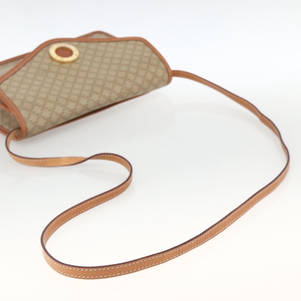 CELINE Macadam Canvas Shoulder Bag PVC Beige Gold Auth YKZ313A