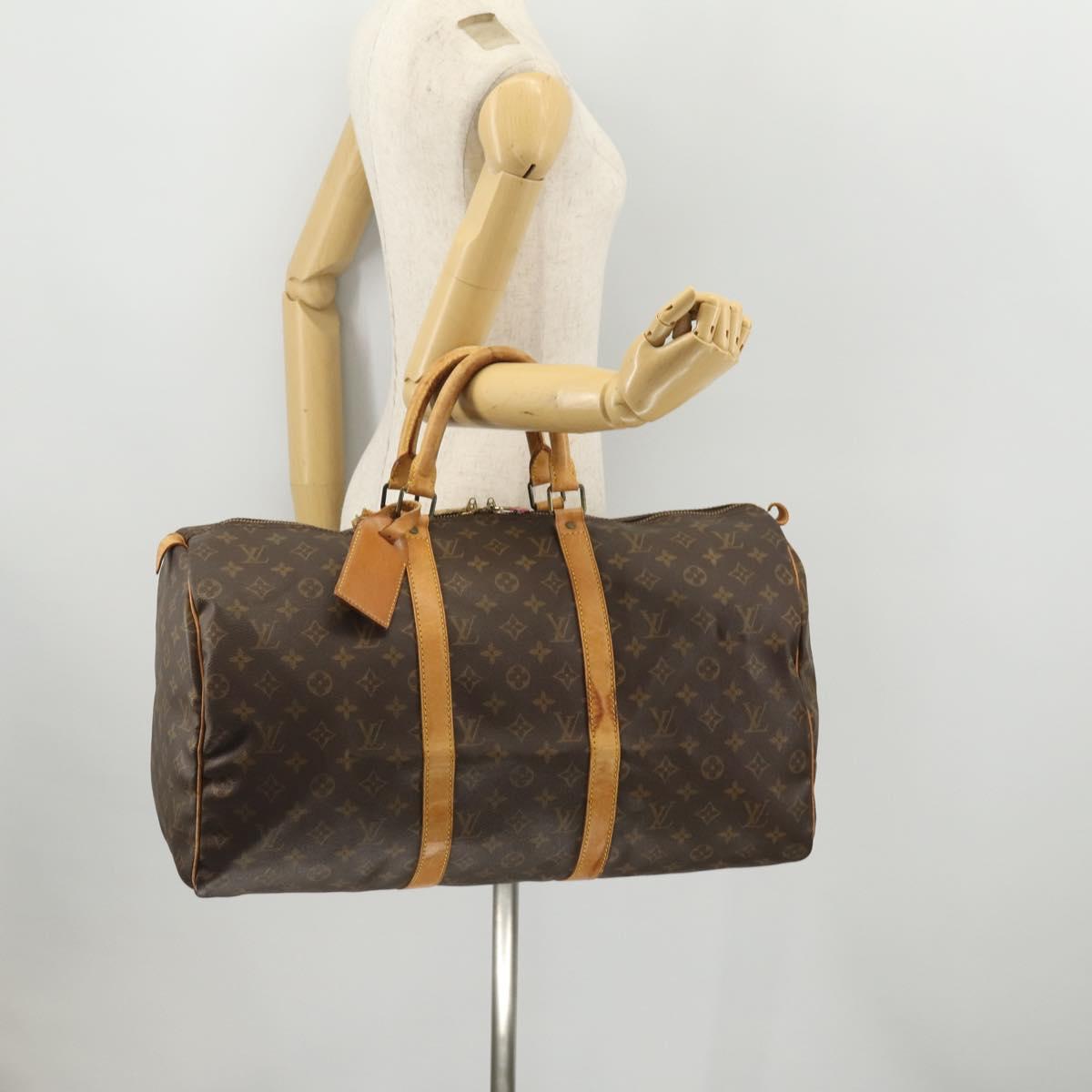 LOUIS VUITTON Monogram Keepall 50 Boston Bag M41426 LV Auth YKZ336
