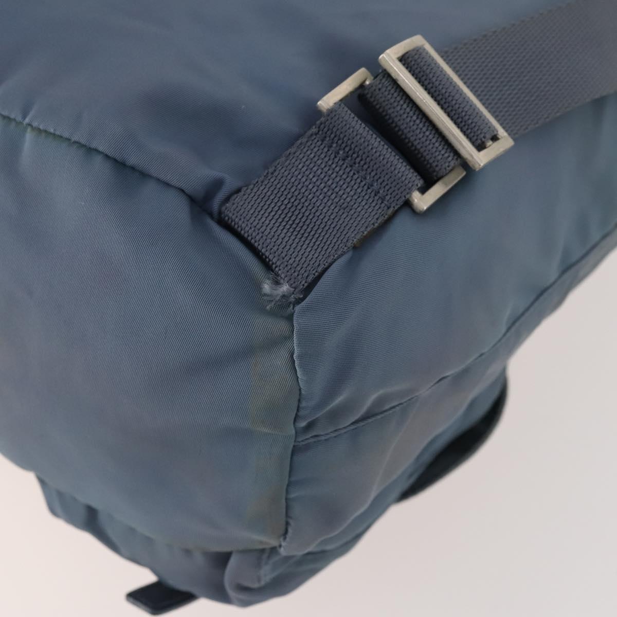 PRADA Backpack Nylon Blue Silver Auth YKZ354