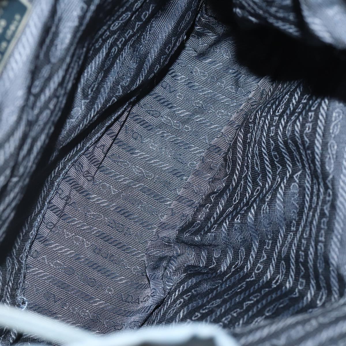 PRADA Backpack Nylon Blue Silver Auth YKZ354