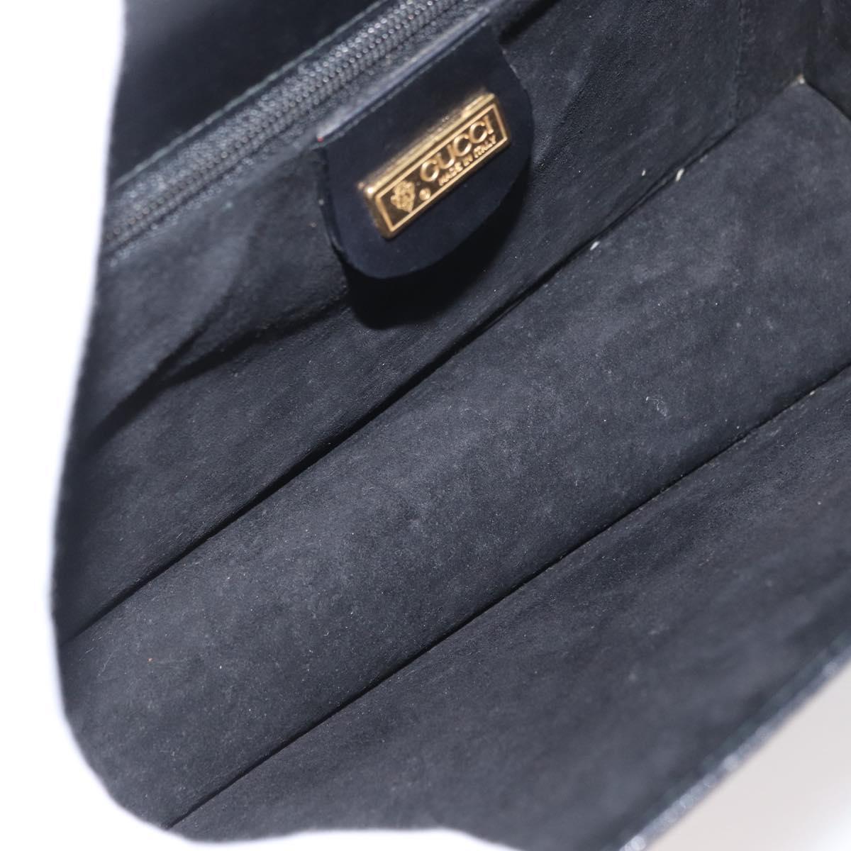 GUCCI Shoulder Bag Leather Black Gold 004 406 0105 Auth YKZ363