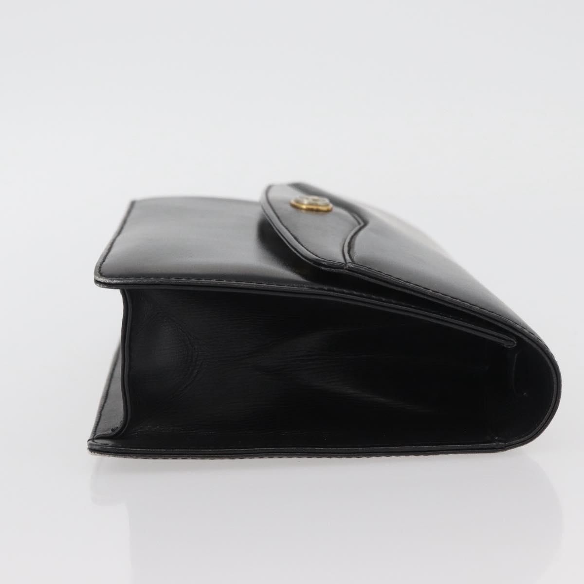 GUCCI Shoulder Bag Leather Black Gold 004 406 0105 Auth YKZ363