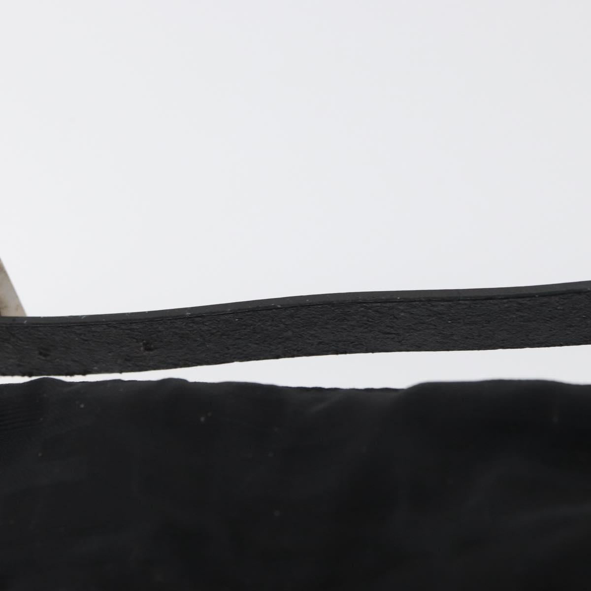 FENDI Zucca Canvas Pouch Black Silver Auth YKZ366