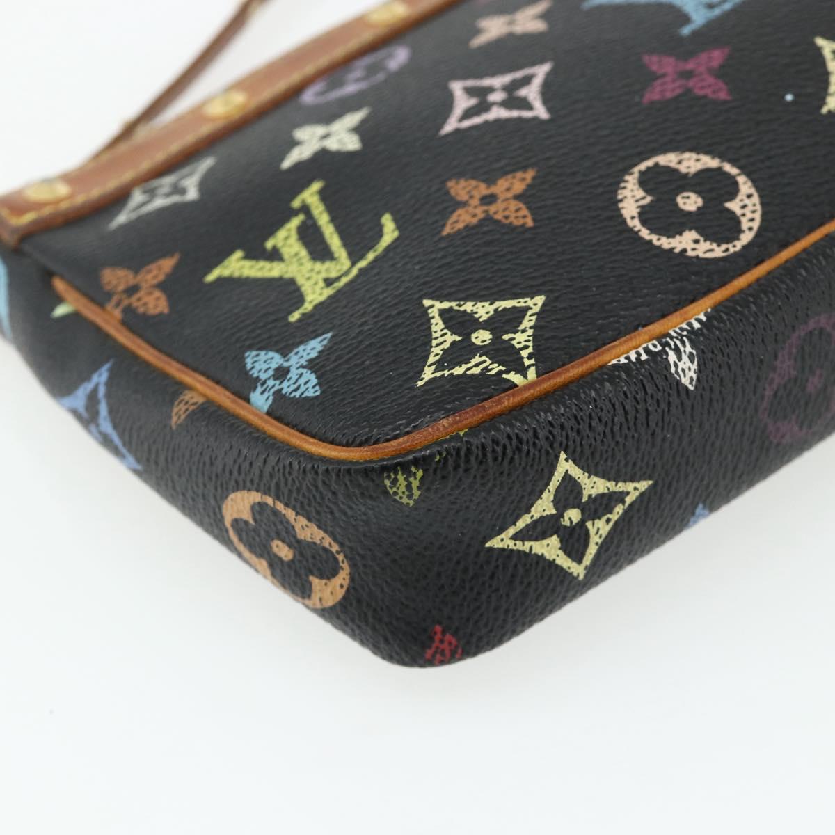 LOUIS VUITTON Monogram Multicolor Pochette Pouch Black M92648 LV Auth YKZ374