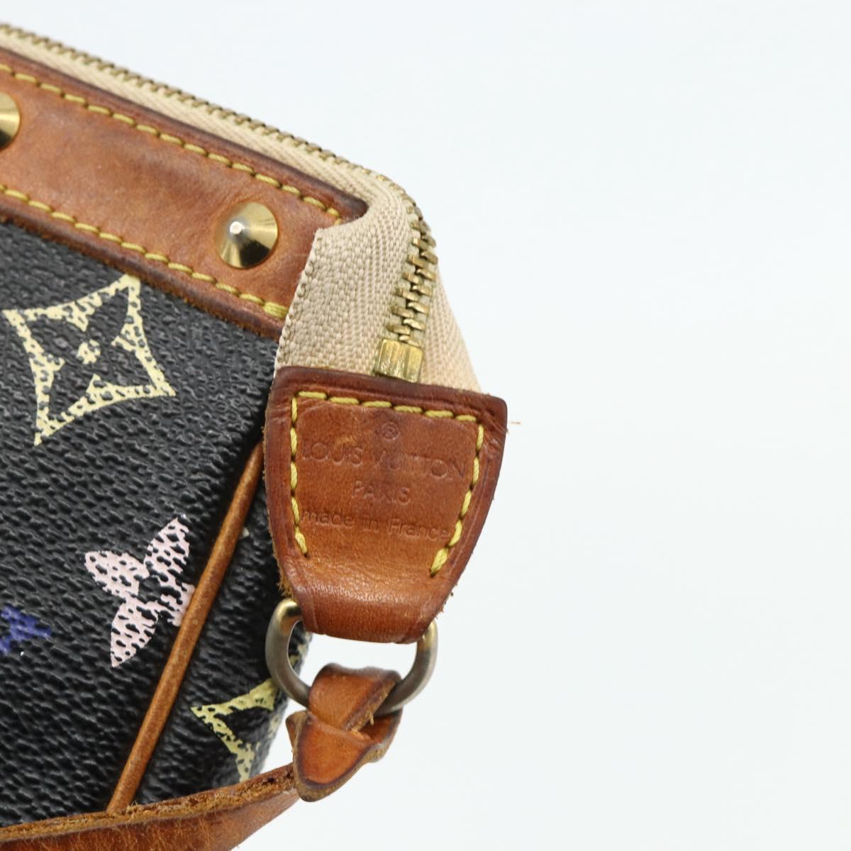 LOUIS VUITTON Monogram Multicolor Pochette Pouch Black M92648 LV Auth YKZ374