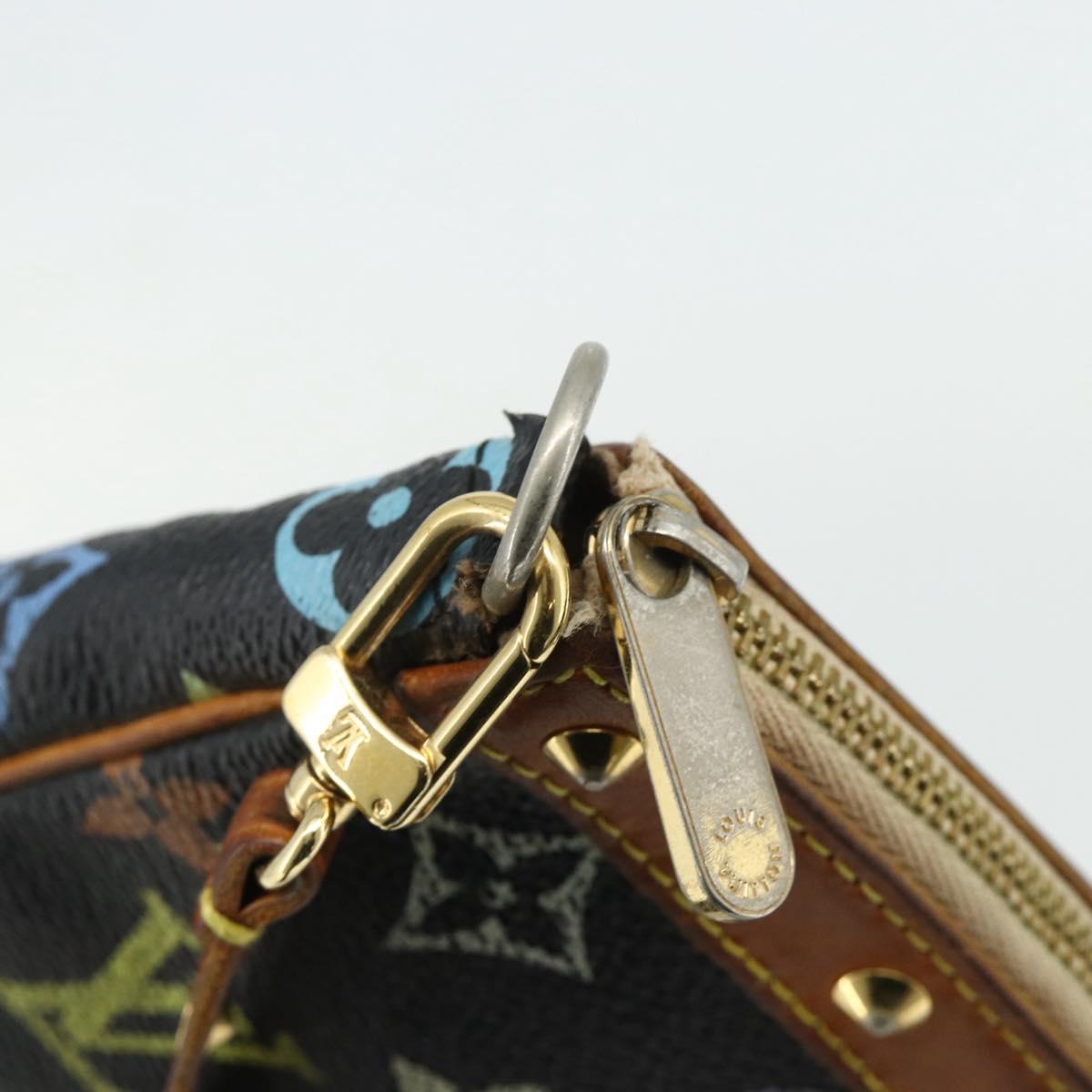 LOUIS VUITTON Monogram Multicolor Pochette Pouch Black M92648 LV Auth YKZ374