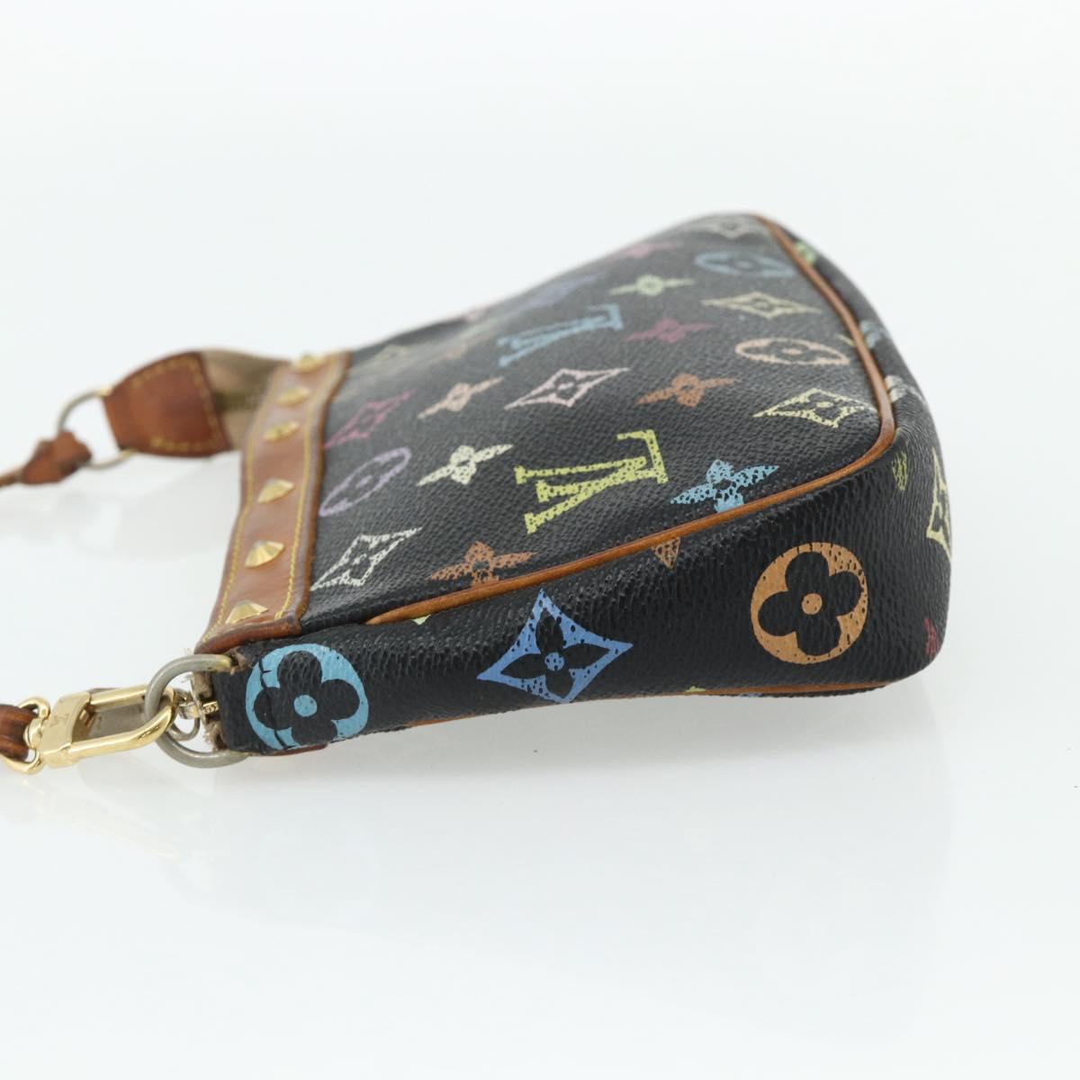 LOUIS VUITTON Monogram Multicolor Pochette Pouch Black M92648 LV Auth YKZ374