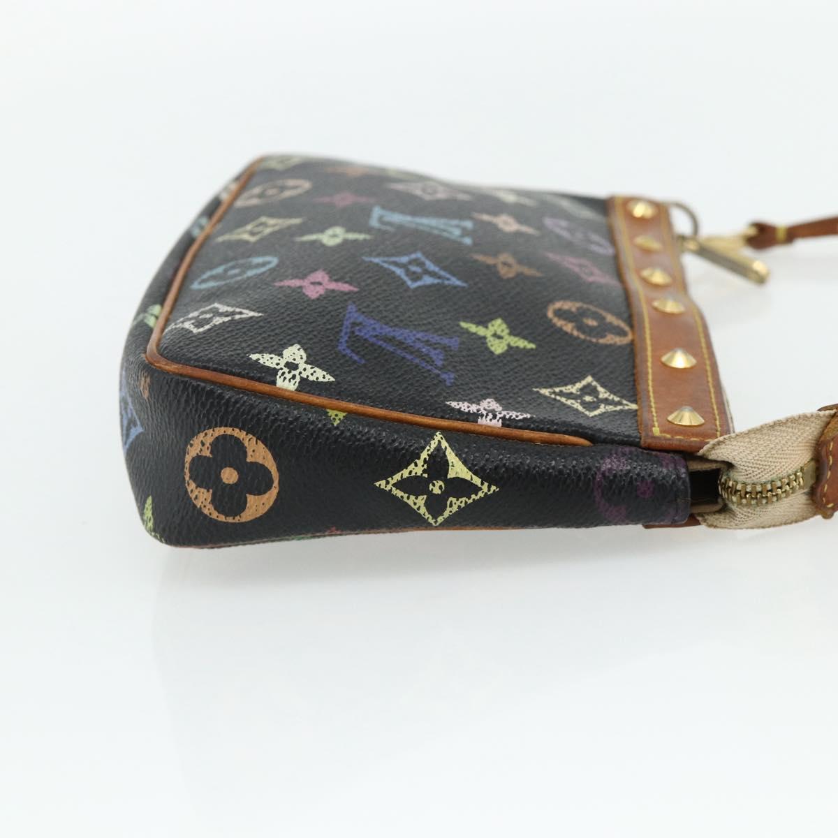 LOUIS VUITTON Monogram Multicolor Pochette Pouch Black M92648 LV Auth YKZ374