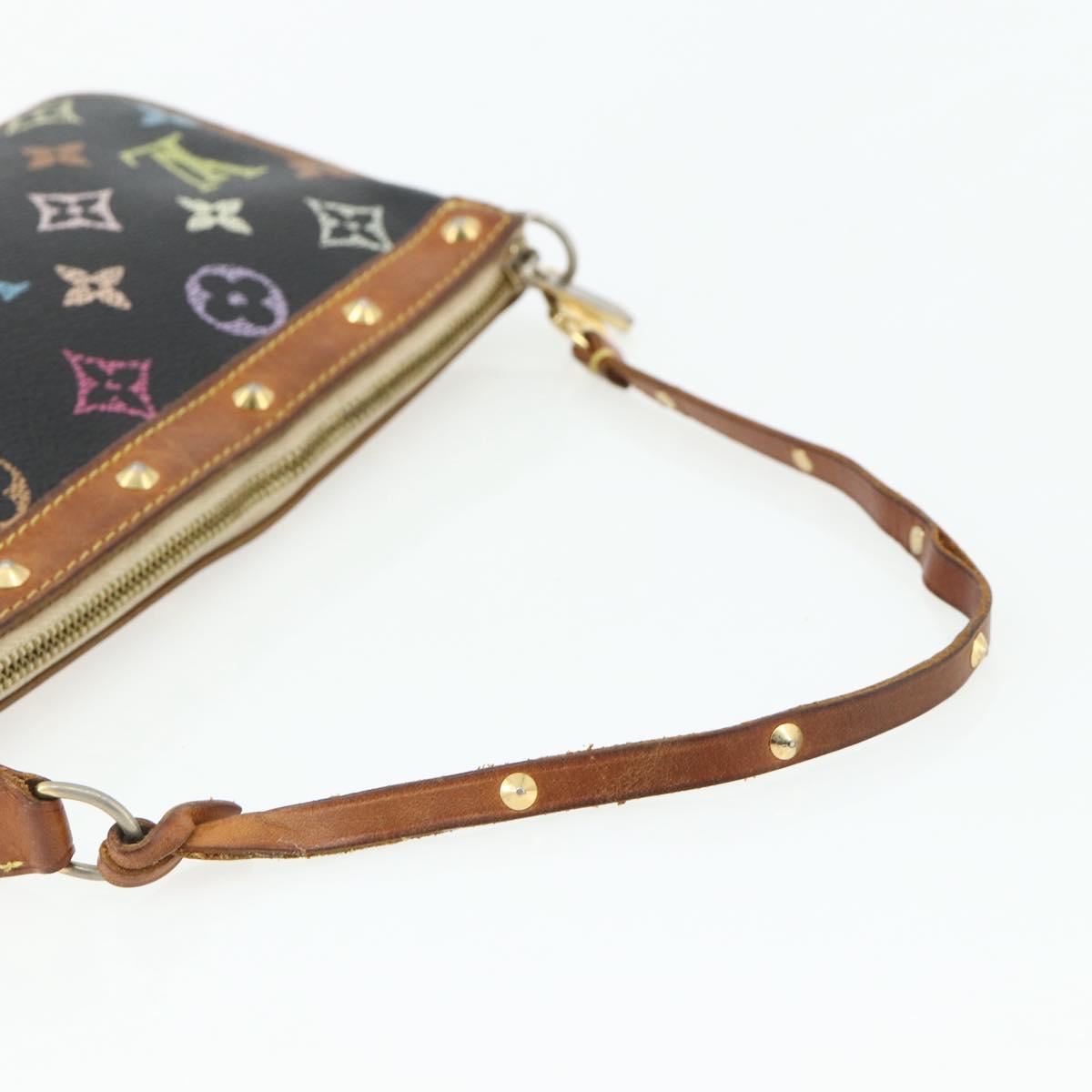 LOUIS VUITTON Monogram Multicolor Pochette Pouch Black M92648 LV Auth YKZ374