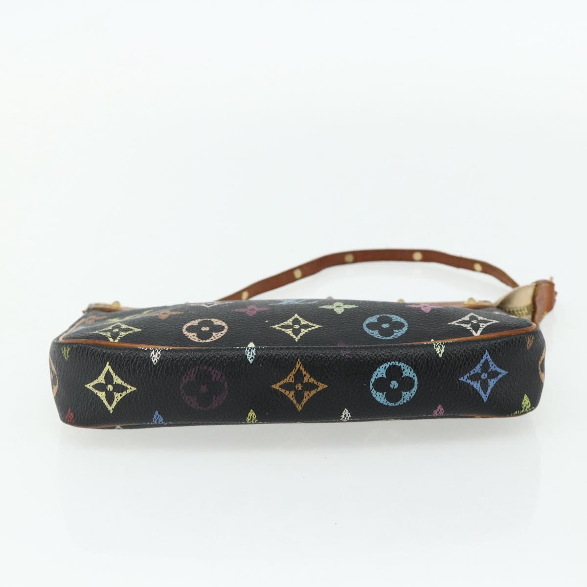 LOUIS VUITTON Monogram Multicolor Pochette Pouch Black M92648 LV Auth YKZ374