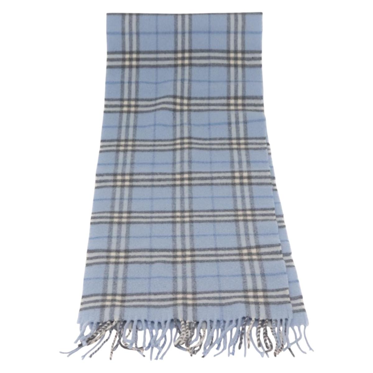 BURBERRY Nova Check Scarf Wool Light Blue Auth YKZ391