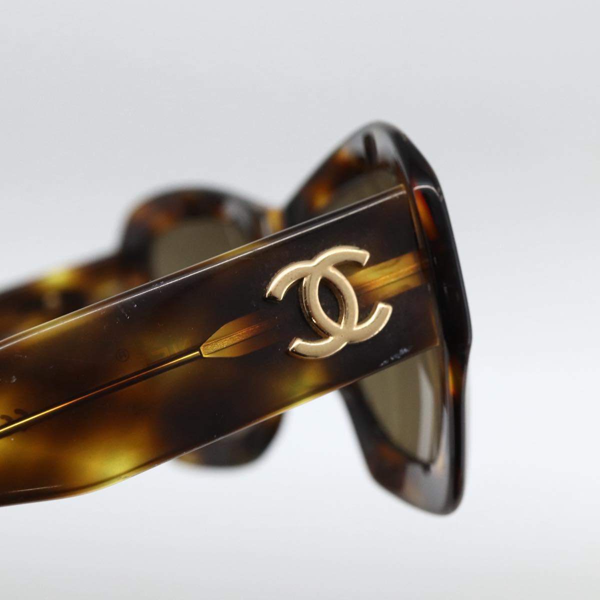 CHANEL Tortoise Sunglasses plastic Brown CC Auth YKZ397