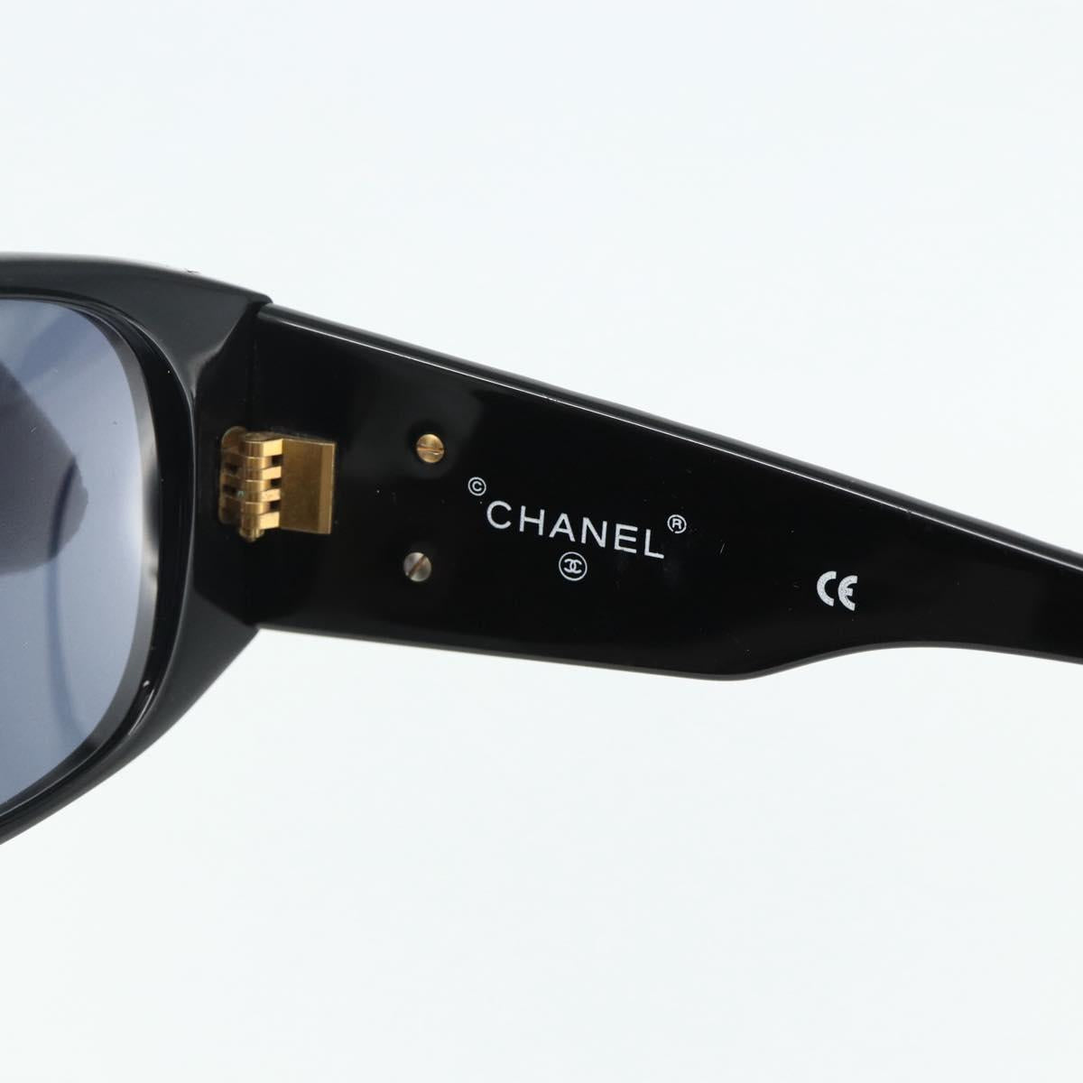 CHANEL Sunglasses plastic Black CC Auth YKZ400