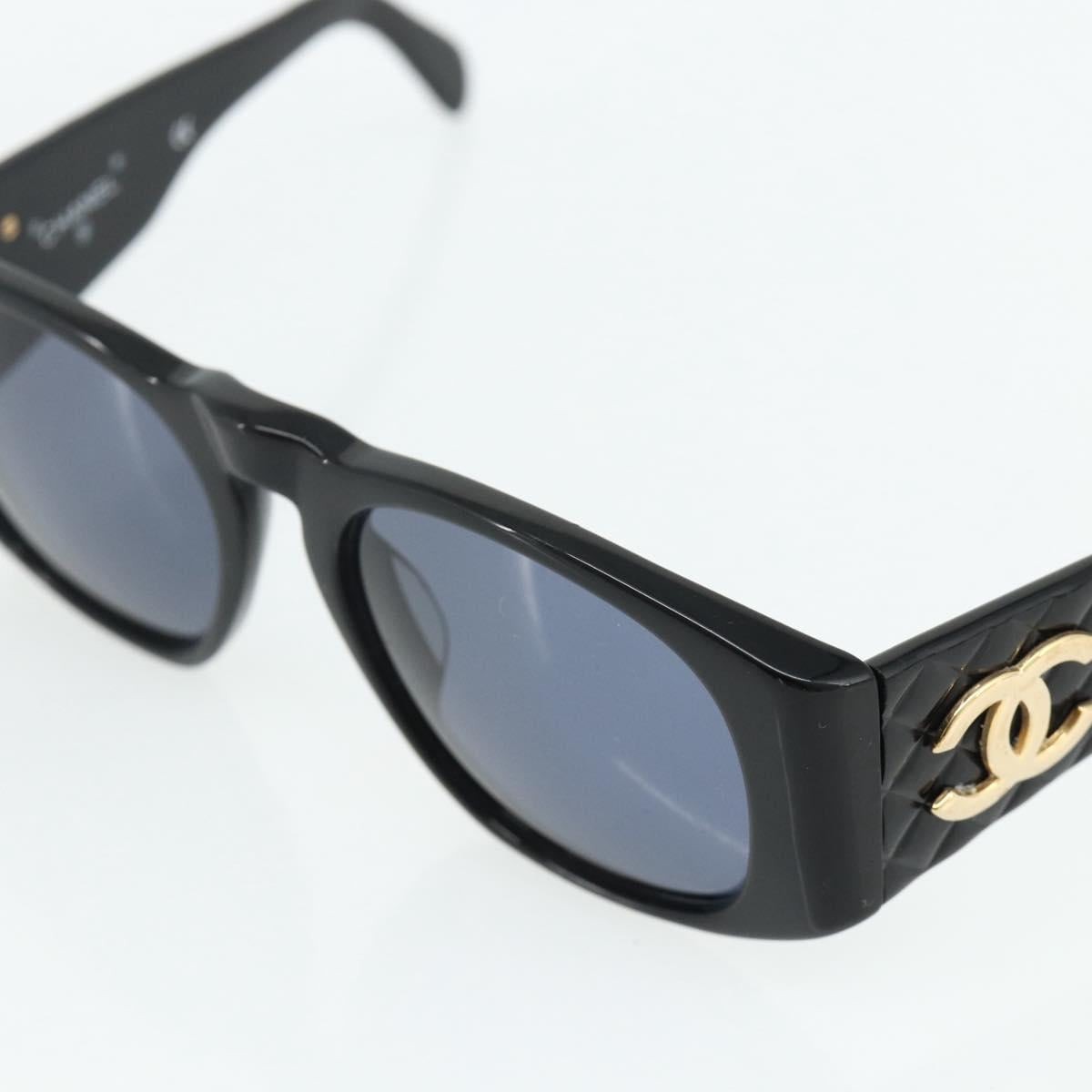 CHANEL Sunglasses plastic Black CC Auth YKZ400