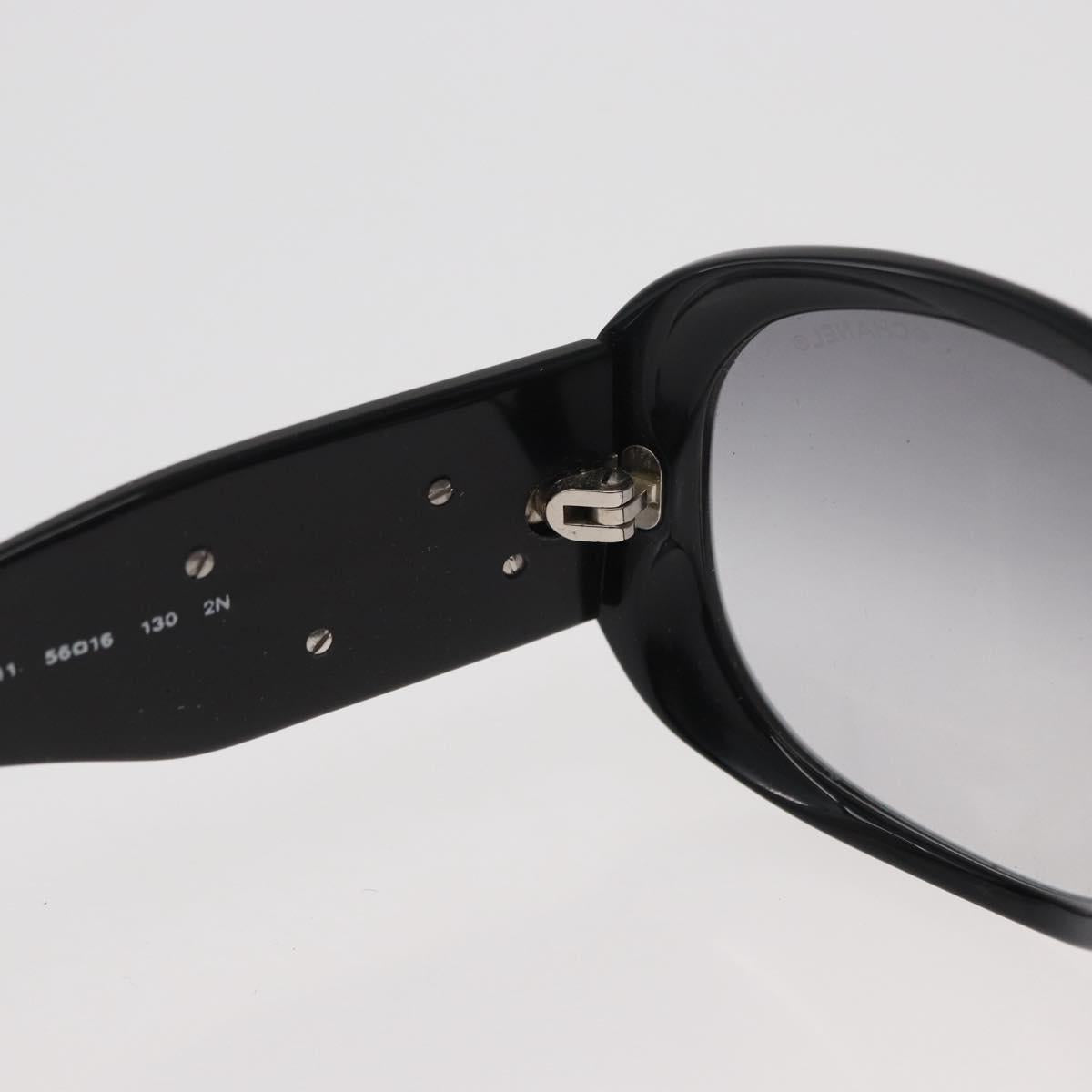 CHANEL Camelia Sunglasses plastic White Black 5113 CC Auth YKZ401