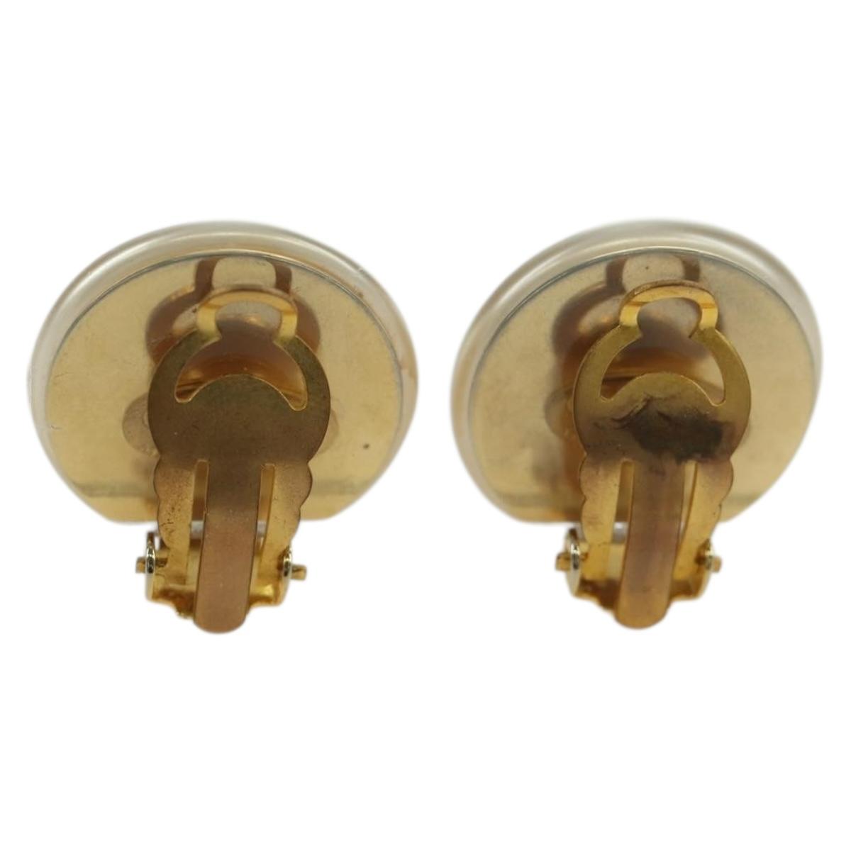 CHANEL Earring metal Gold Tone CC Auth YKZ402M