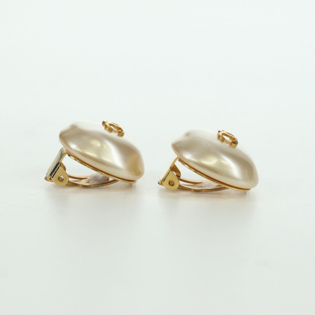 CHANEL Earring metal Gold Tone CC Auth YKZ402M