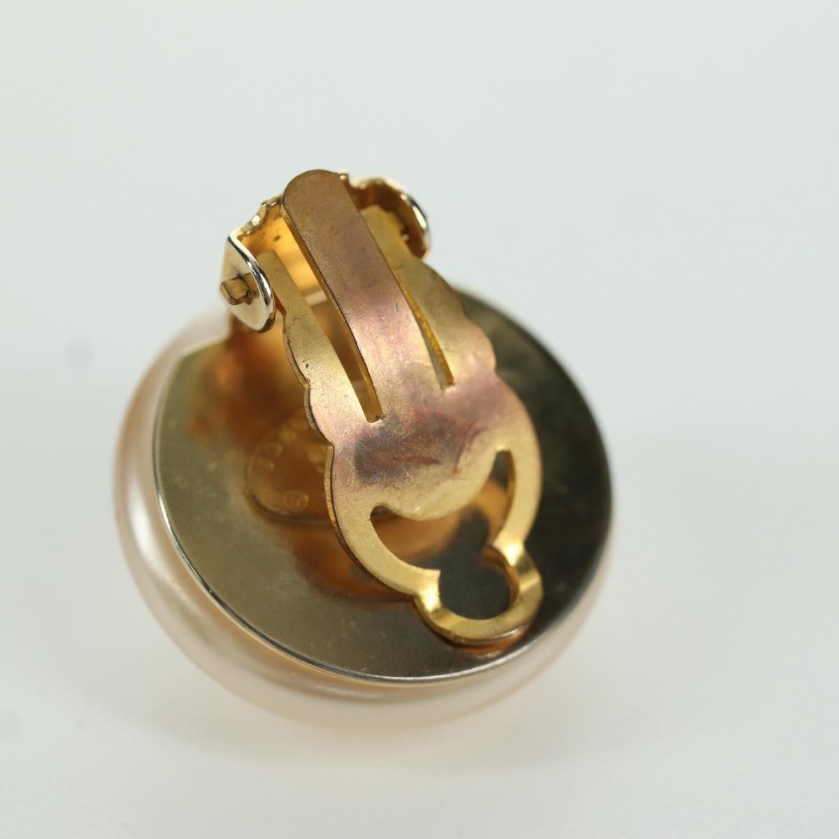 CHANEL Earring metal Gold Tone CC Auth YKZ402M