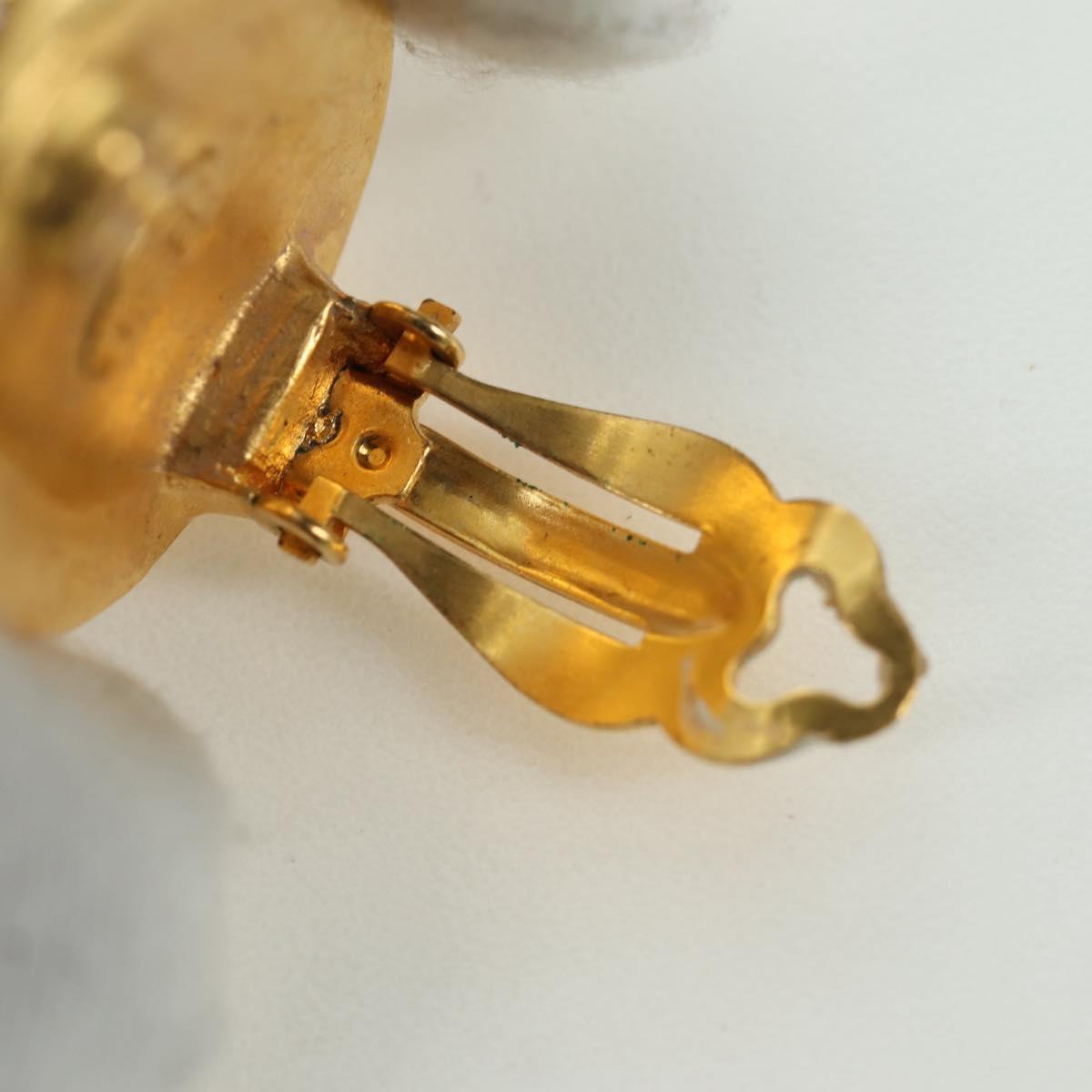 CHANEL Earring metal Gold Tone CC Auth YKZ406M
