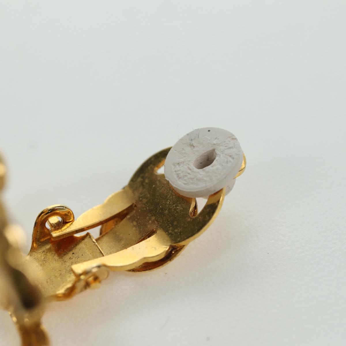 CHANEL Earring metal Gold Tone CC Auth YKZ407M