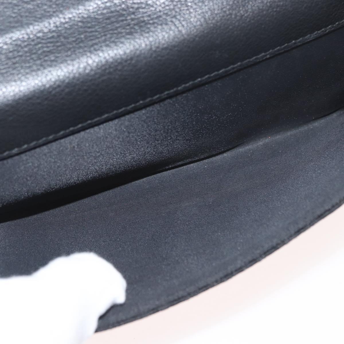 Christian Dior Trotter Canvas Long Wallet Black Silver Auth YKZ413A