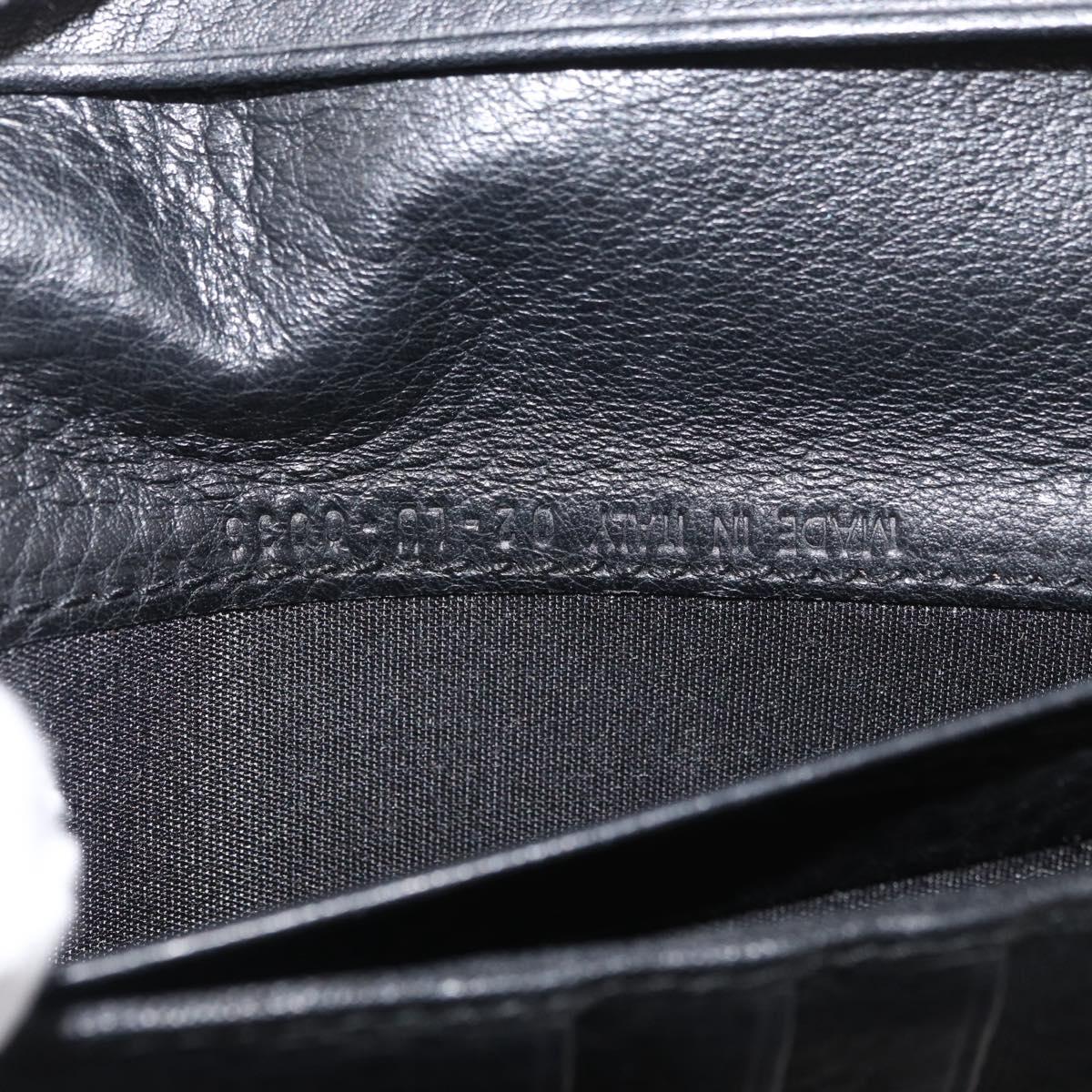 Christian Dior Trotter Canvas Long Wallet Black Silver Auth YKZ413A