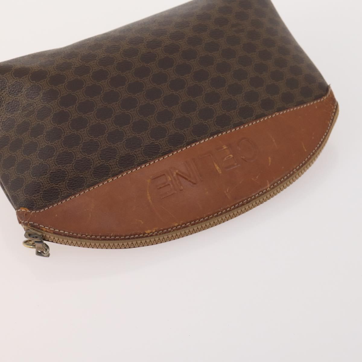 CELINE Macadam Canvas Clutch Bag PVC Leather 5 Set Brown Navy beige Auth YKZ425