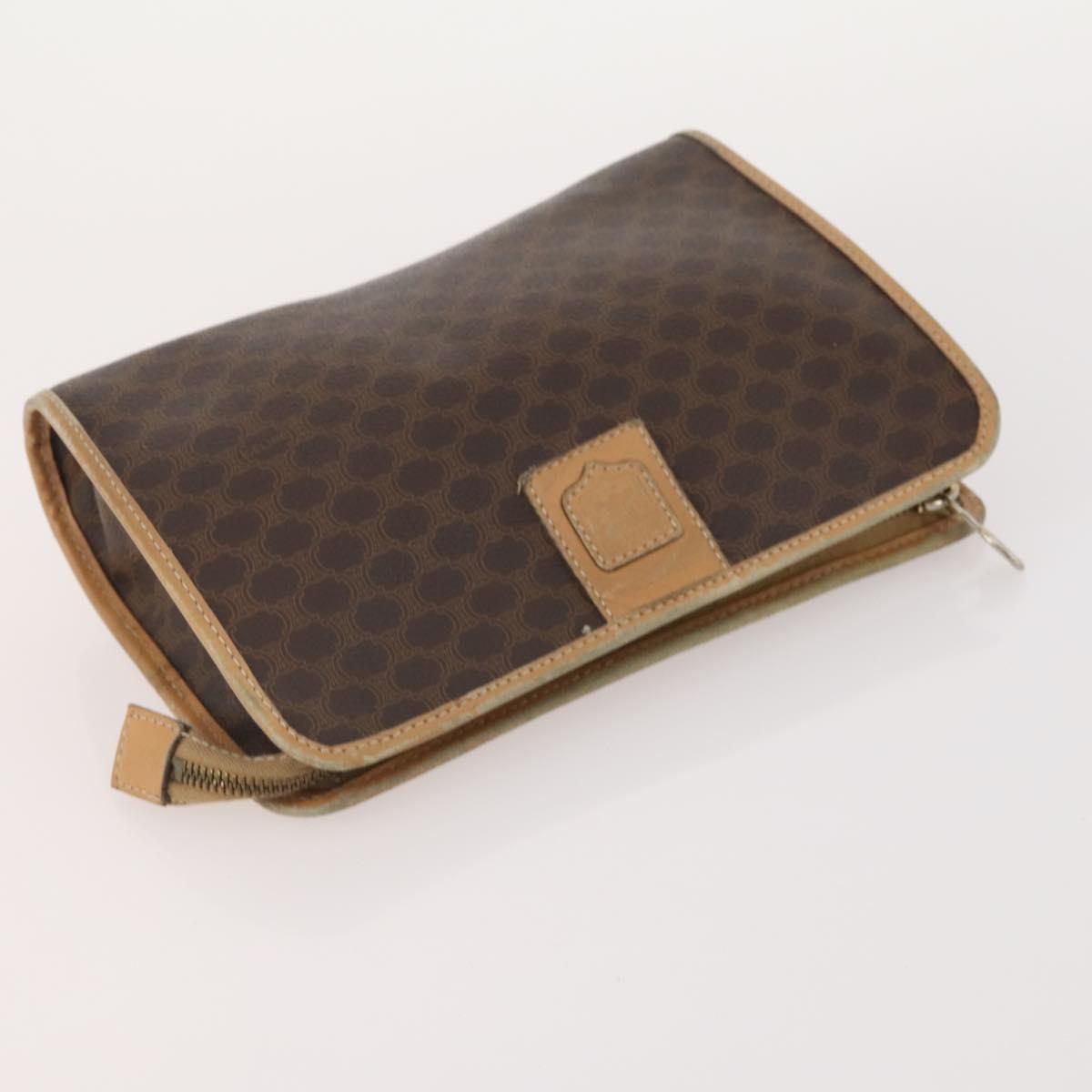 CELINE Macadam Canvas Clutch Bag PVC Leather 5 Set Brown Navy beige Auth YKZ425