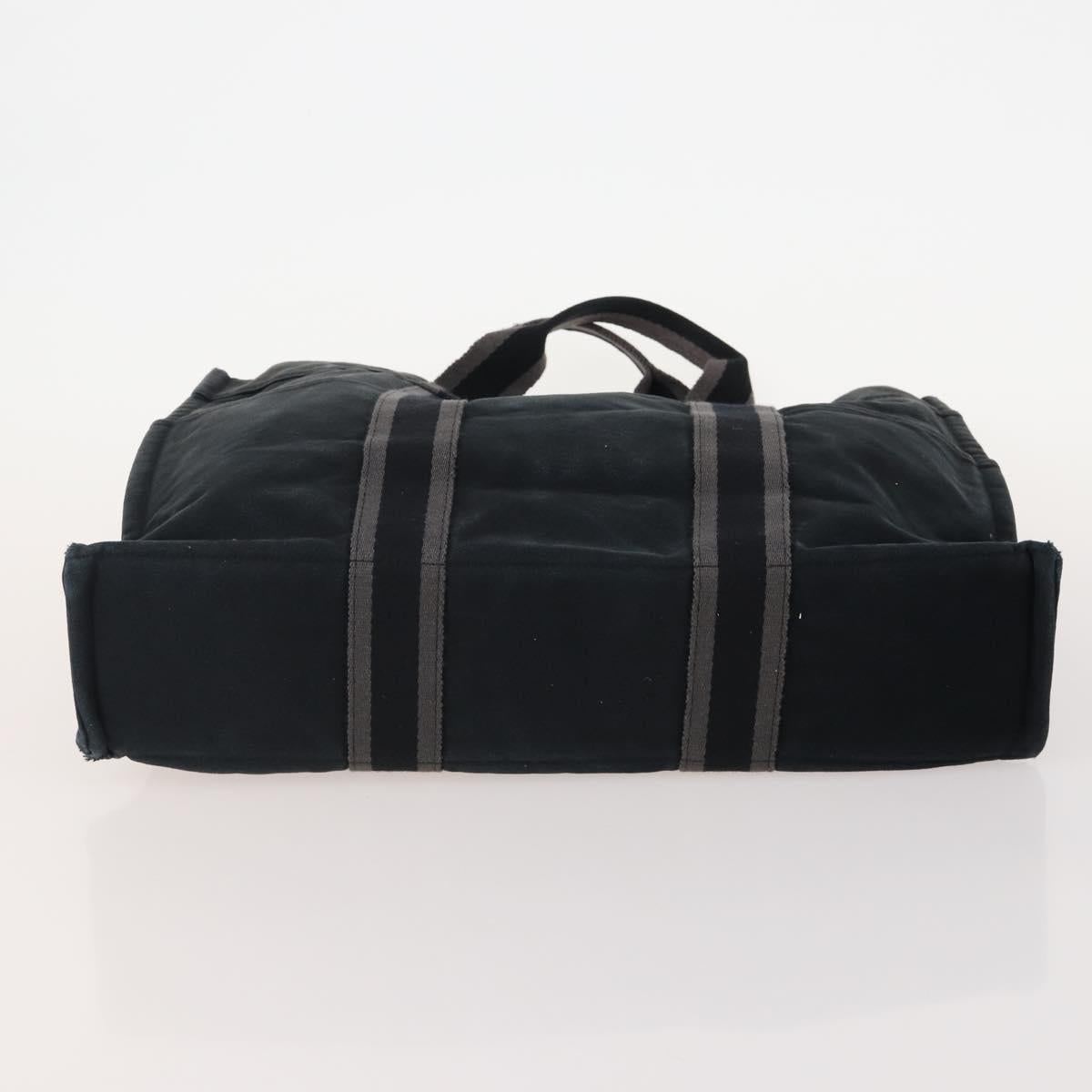 HERMES Fourre Tout Hand Bag Canvas 4 Set White Black Red Auth YKZ427