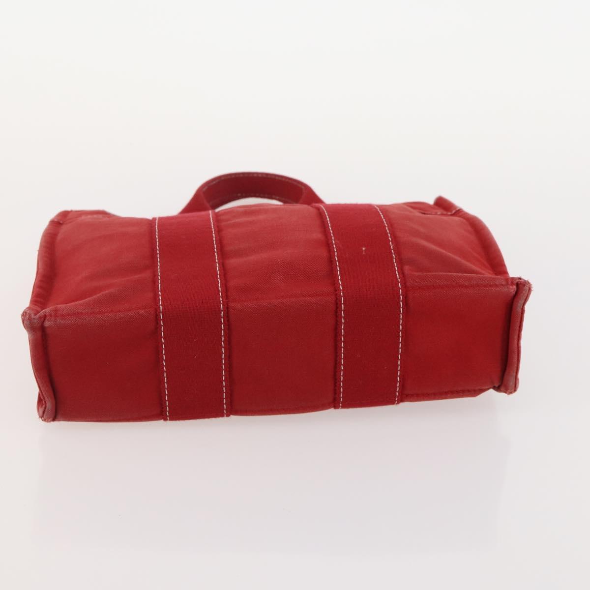 HERMES Fourre Tout Hand Bag Canvas 4 Set White Black Red Auth YKZ427