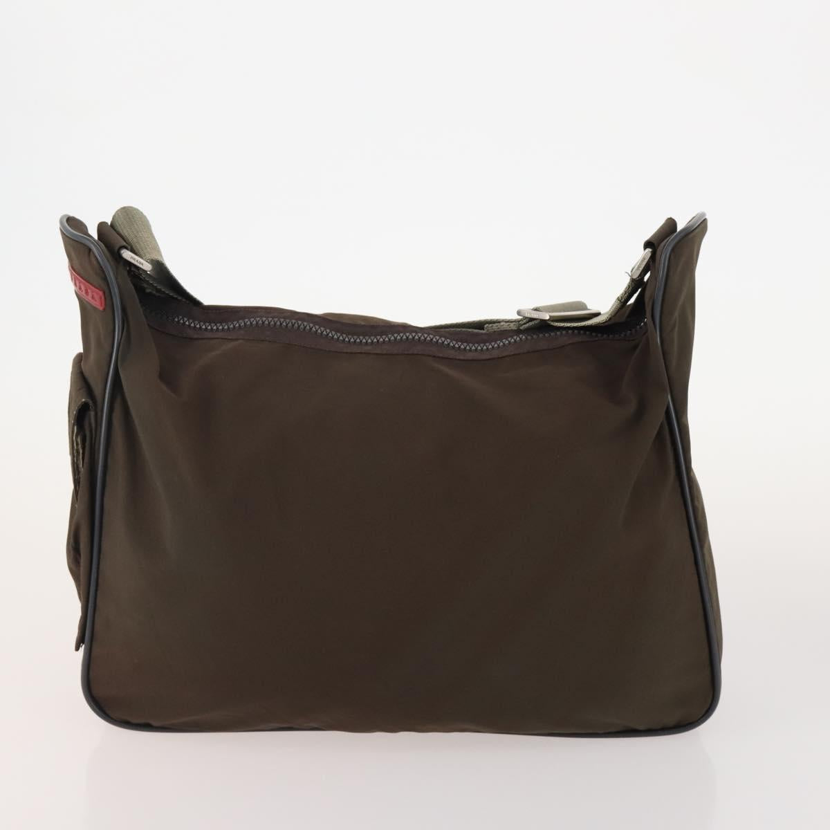 PRADA Sports Bag Nylon 4 Set Khaki Brown Auth YKZ430
