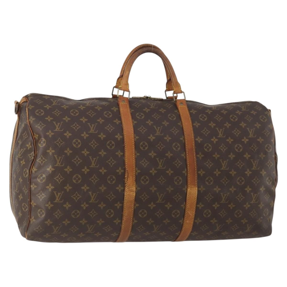 LOUIS VUITTON Monogram Keepall Bandouliere 60 Boston Bag M41412 LV Auth YKZ466
