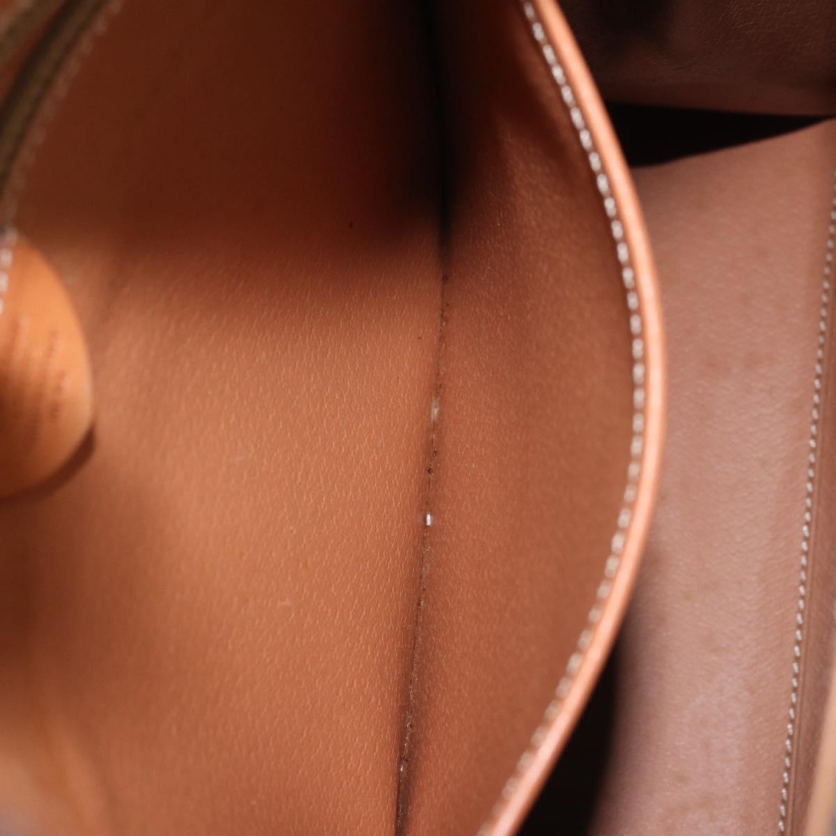 CELINE Macadam Canvas Hand Bag PVC Leather Brown Gold Auth YKZ473A