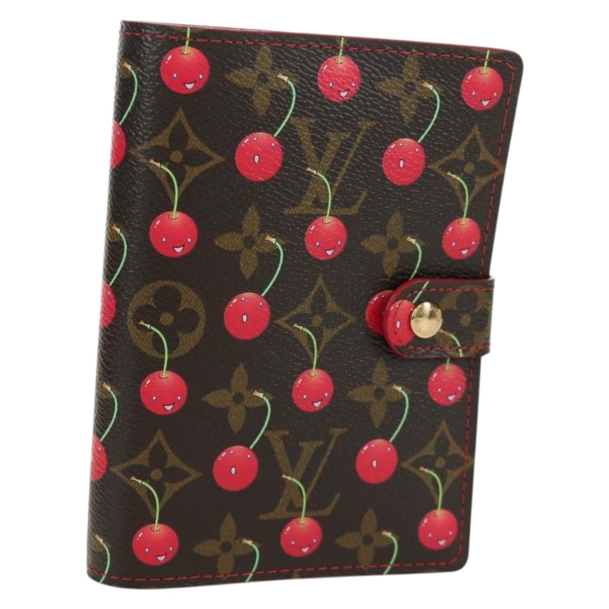 LOUIS VUITTON Monogram Cherry Agenda PM Day Cover Red R21023 LV Auth YKZ480SM