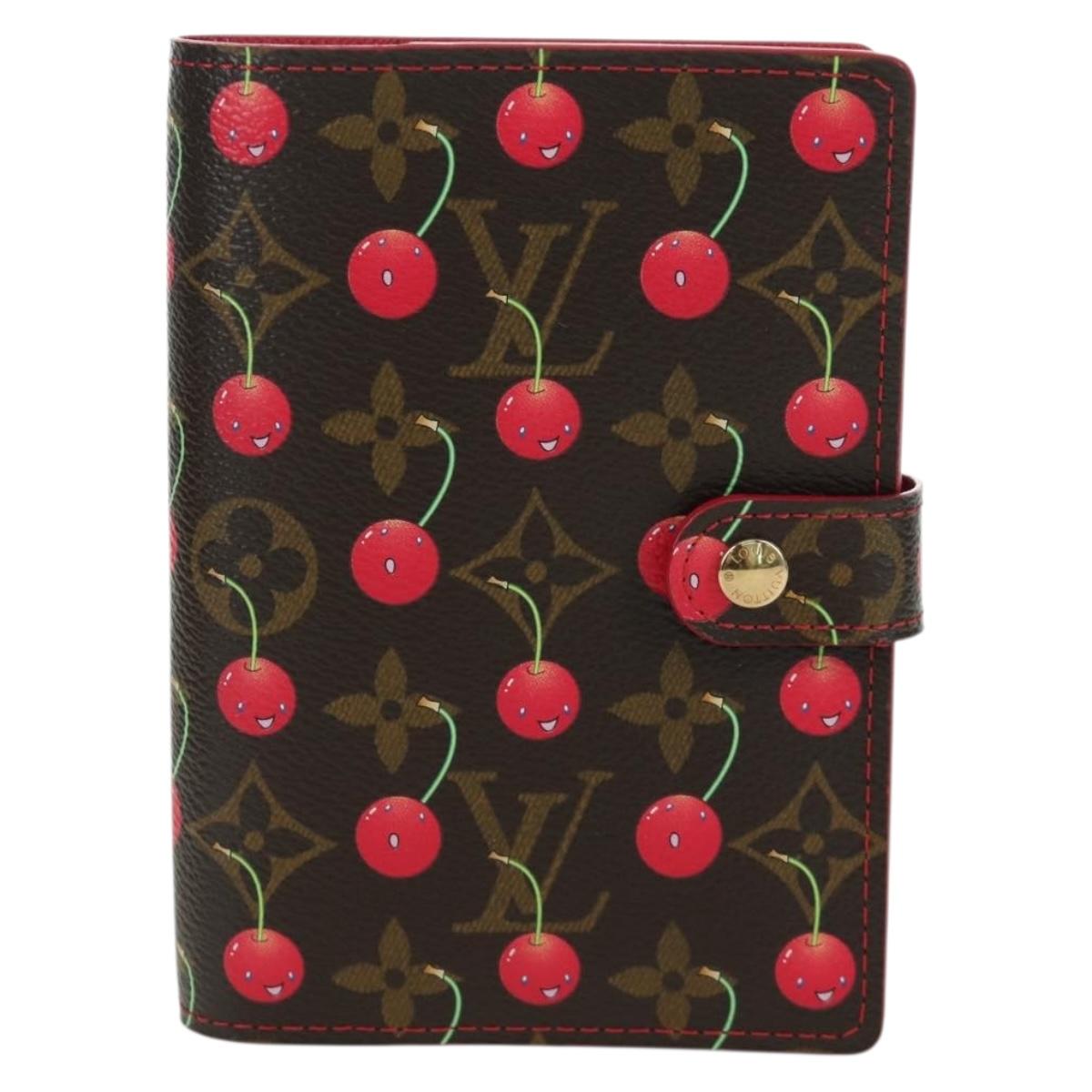 LOUIS VUITTON Monogram Cherry Agenda PM Day Cover Red R21023 LV Auth YKZ480SM