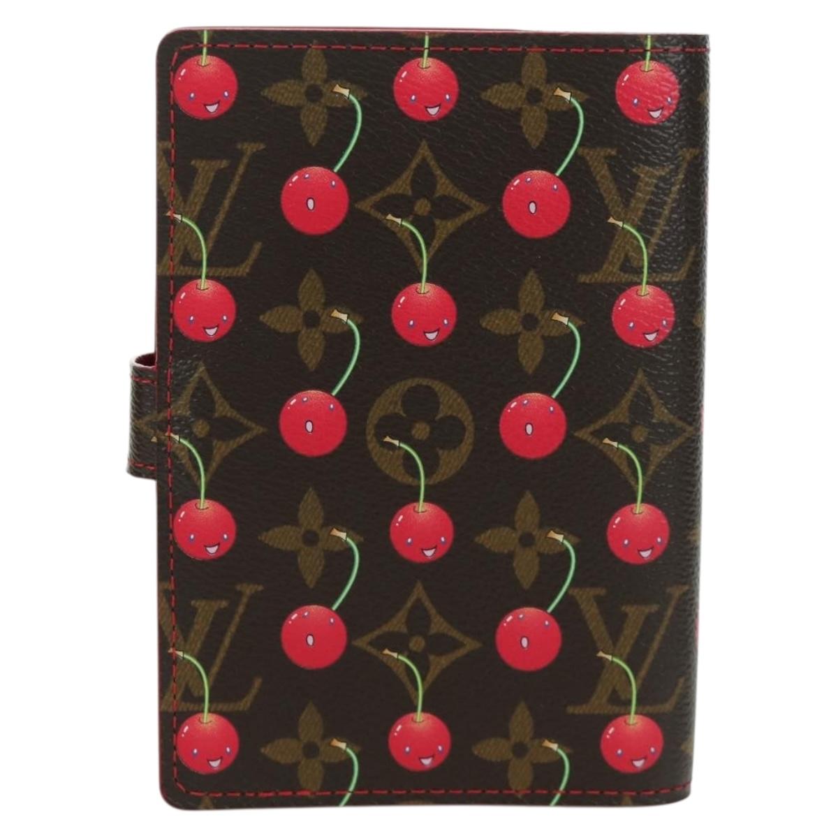 LOUIS VUITTON Monogram Cherry Agenda PM Day Cover Red R21023 LV Auth YKZ480SM