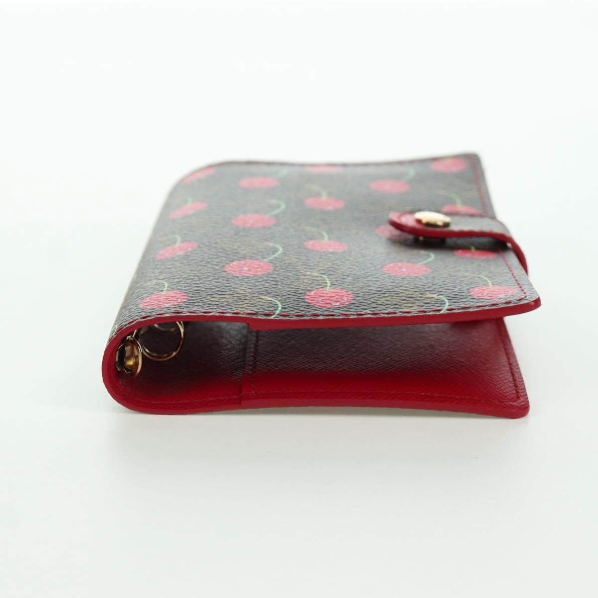 LOUIS VUITTON Monogram Cherry Agenda PM Day Cover Red R21023 LV Auth YKZ480SM