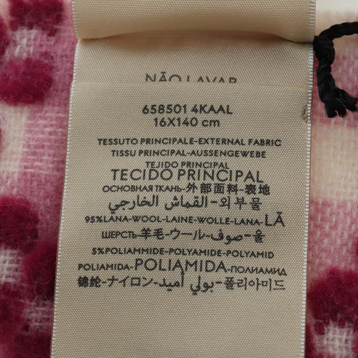 GUCCI GG Scarf Wool Pink Auth YKZ483M