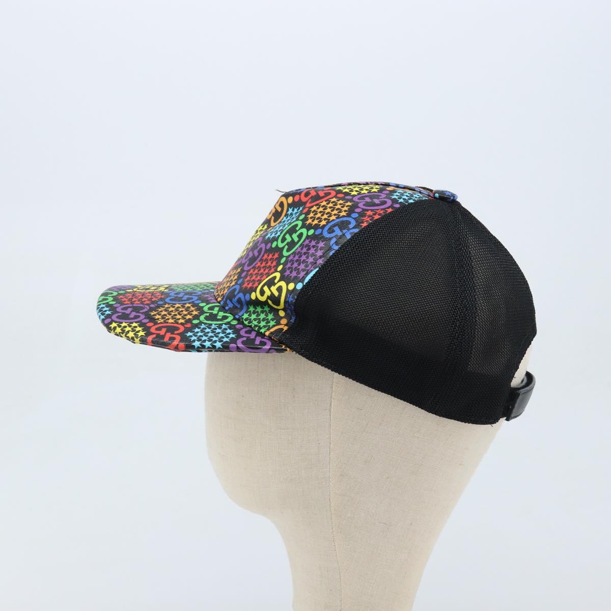 GUCCI GG Psychedelic Cap PVC Multicolor 517074 Auth YKZ486A