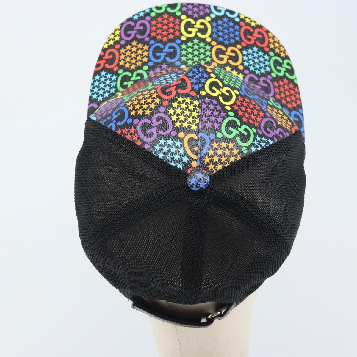 GUCCI GG Psychedelic Cap PVC Multicolor 517074 Auth YKZ486A